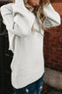 Drop Shoulder Back Cut-Out Sweater With Tie